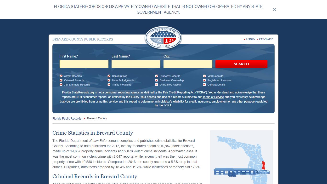 Brevard County Arrest, Court, and Public Records | StateRecords.org